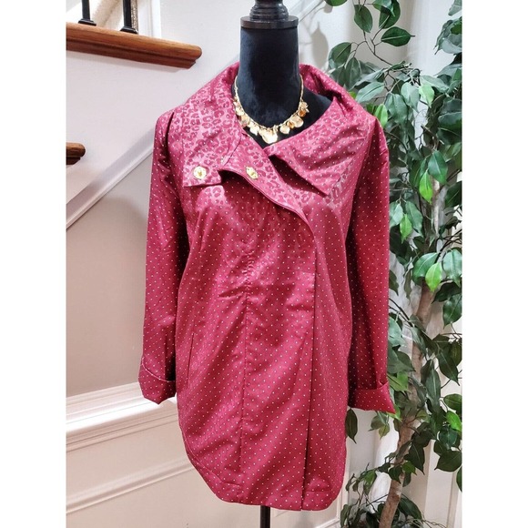 Chico's Women's Red Polyester Long Sleeve Buttons Front Casual Jacket Size 3X - Picture 1 of 12